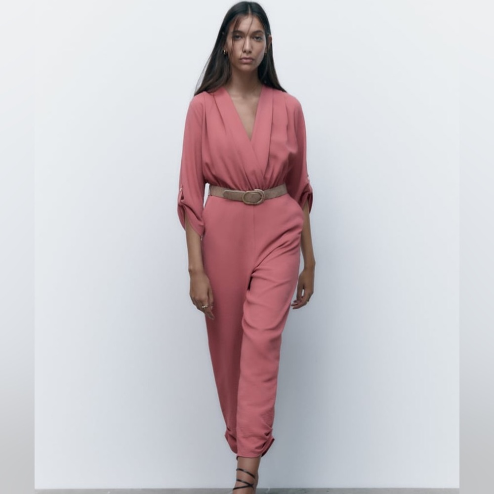 Zara Belted Wrap Jumpsuit